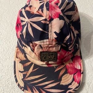 Obey Floral Cap - Pink and Blue